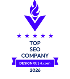 DesignRush Top SEO Company 2026 badge recognizing excellence in search engine optimization services